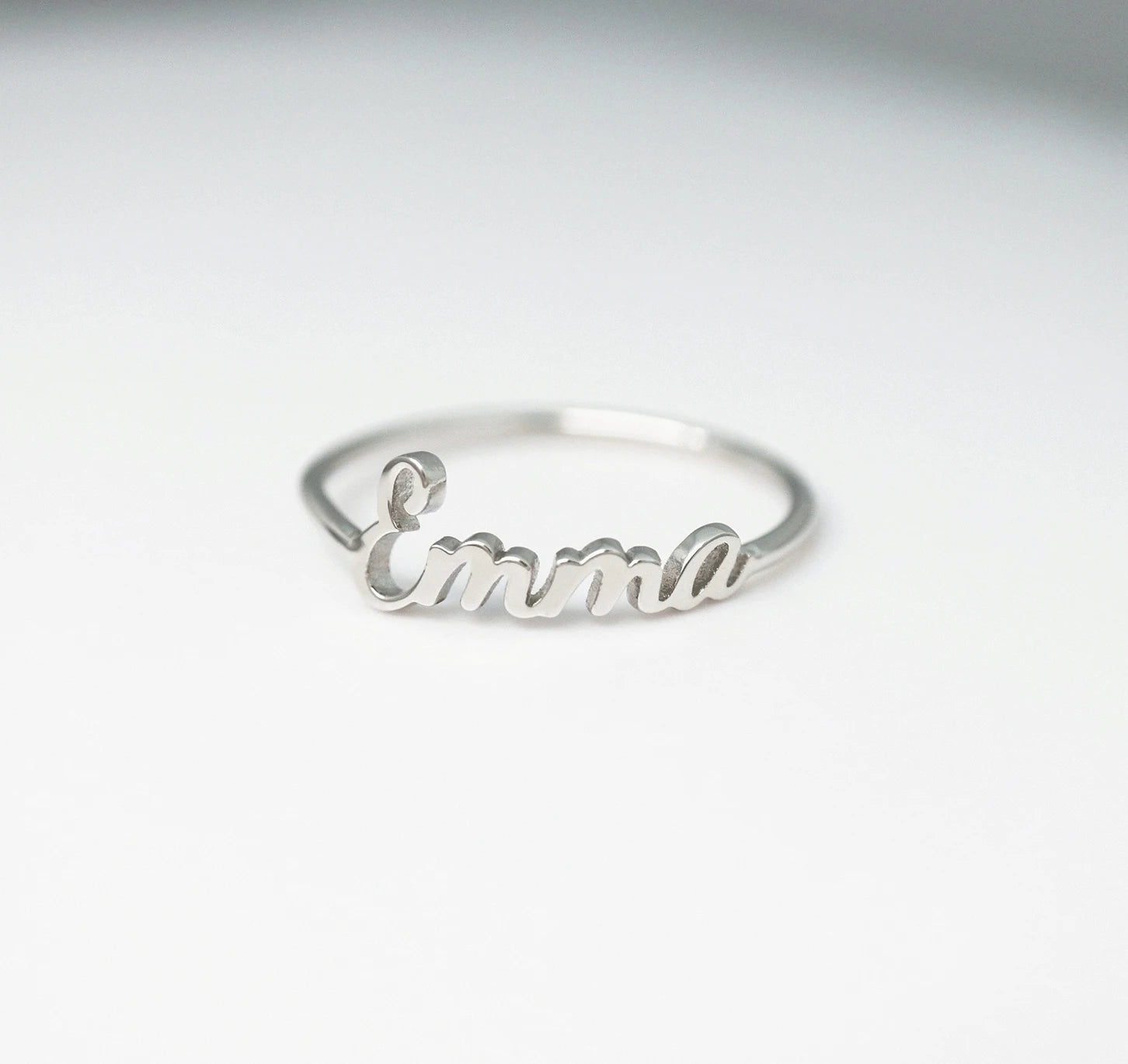 Elegant personalized name ring stainless steel classic design