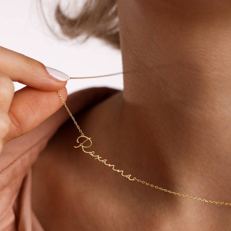 Stainless steel custom signature necklace personalized jewelry