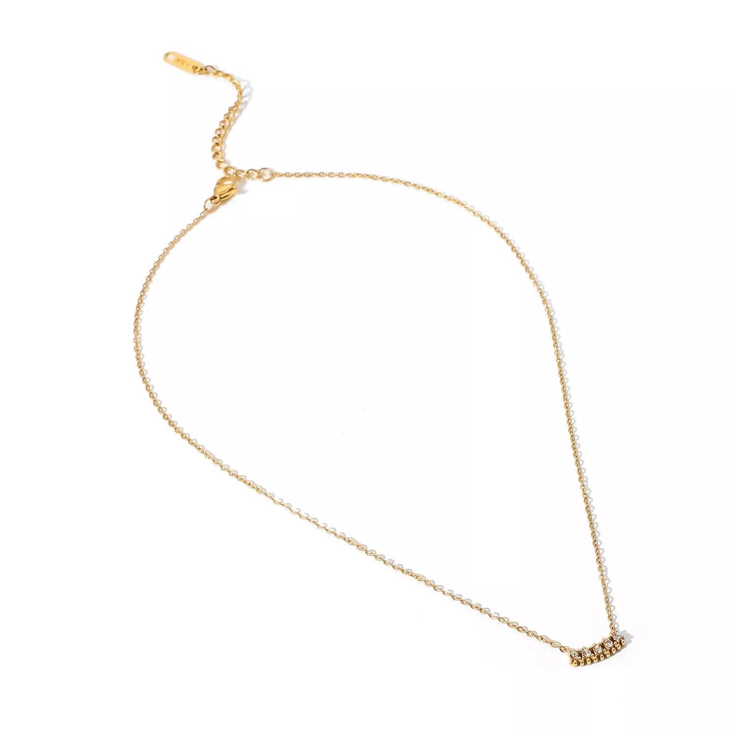 Refined five white zircon pendant elegant minimalist jewelry