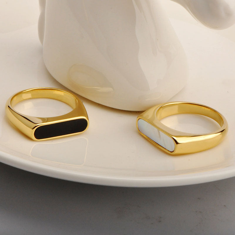 Women’s minimalist gold plated stainless steel ring elegant style