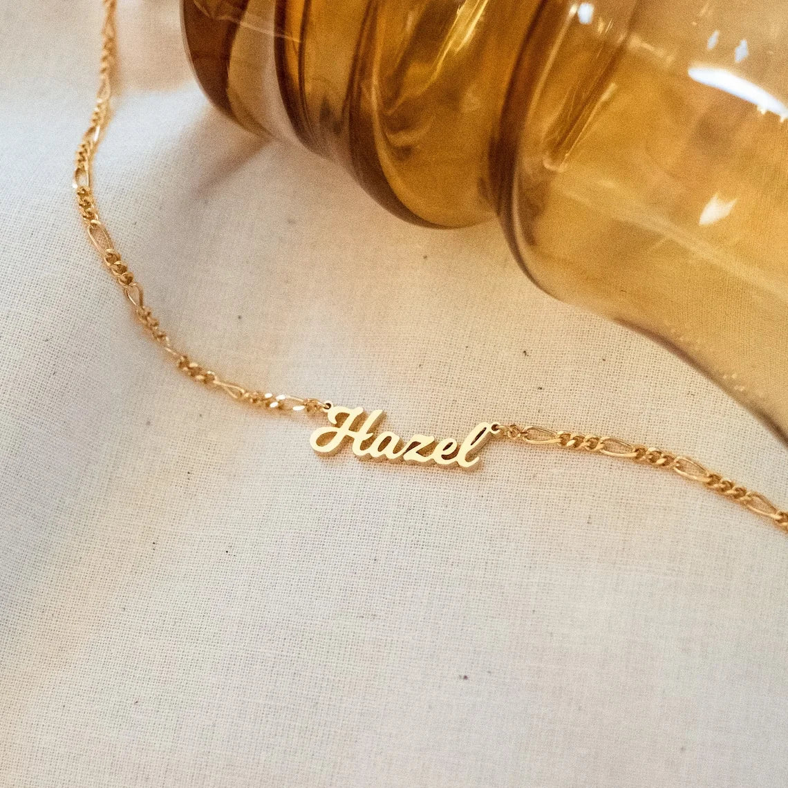 Women’s engraved name chain necklace personalized fashion jewelry