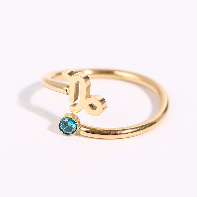 Evergreen zircon stainless steel ring elegant women’s jewelry