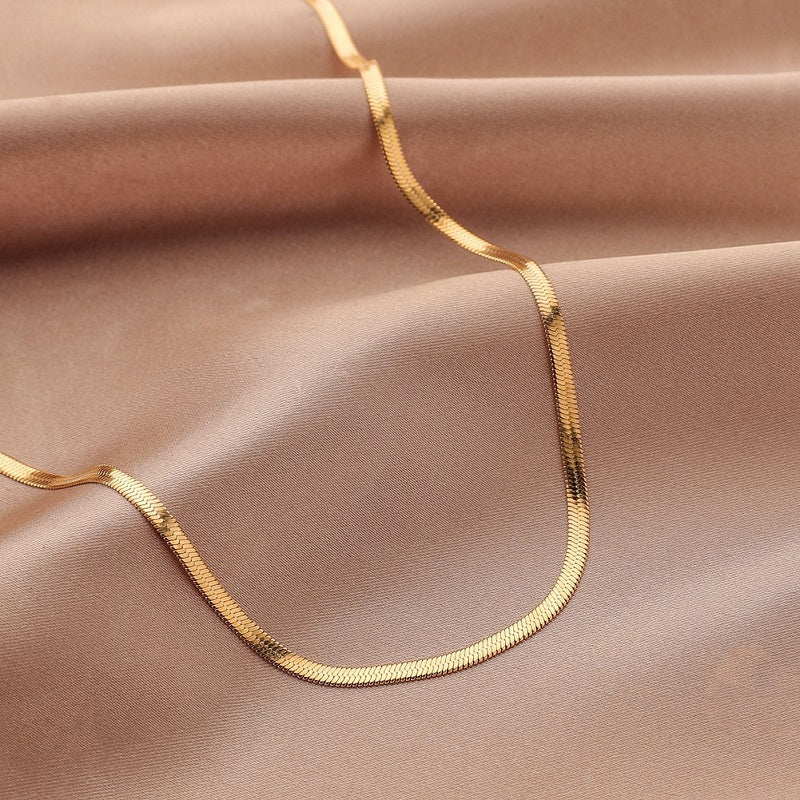 Elegant flat link chain necklace durable timeless style