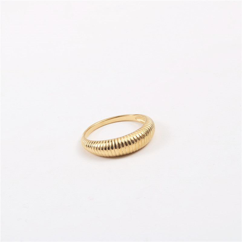 Gold plated stainless steel ring for women minimalist jewelry