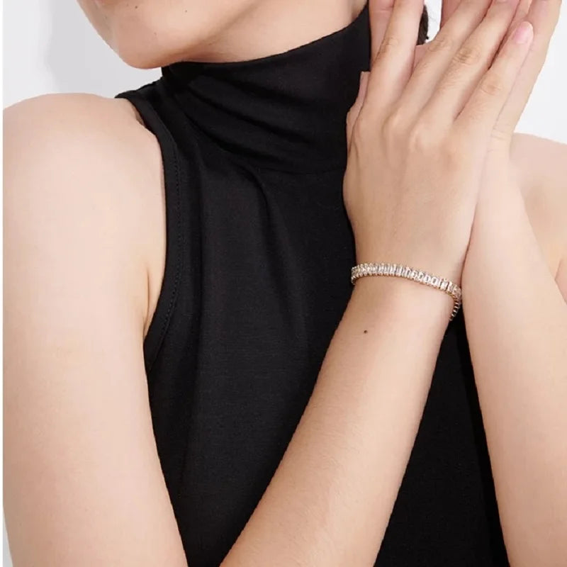 Timeless women’s gold bracelet diamonds and zirconia stones