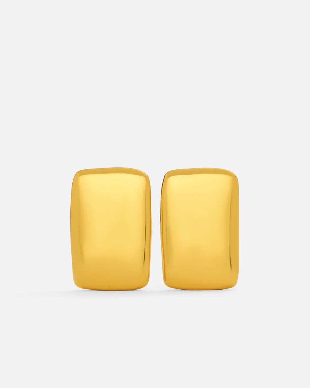 Minimalist rectangular earrings 18K gold plated stainless steel