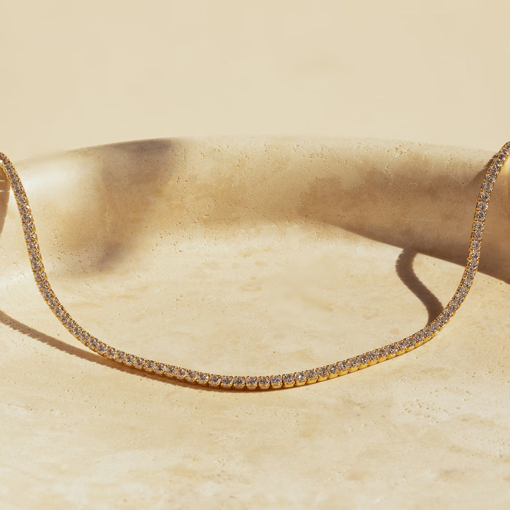 Nora Necklace zircon tennis necklace in stainless steel for women