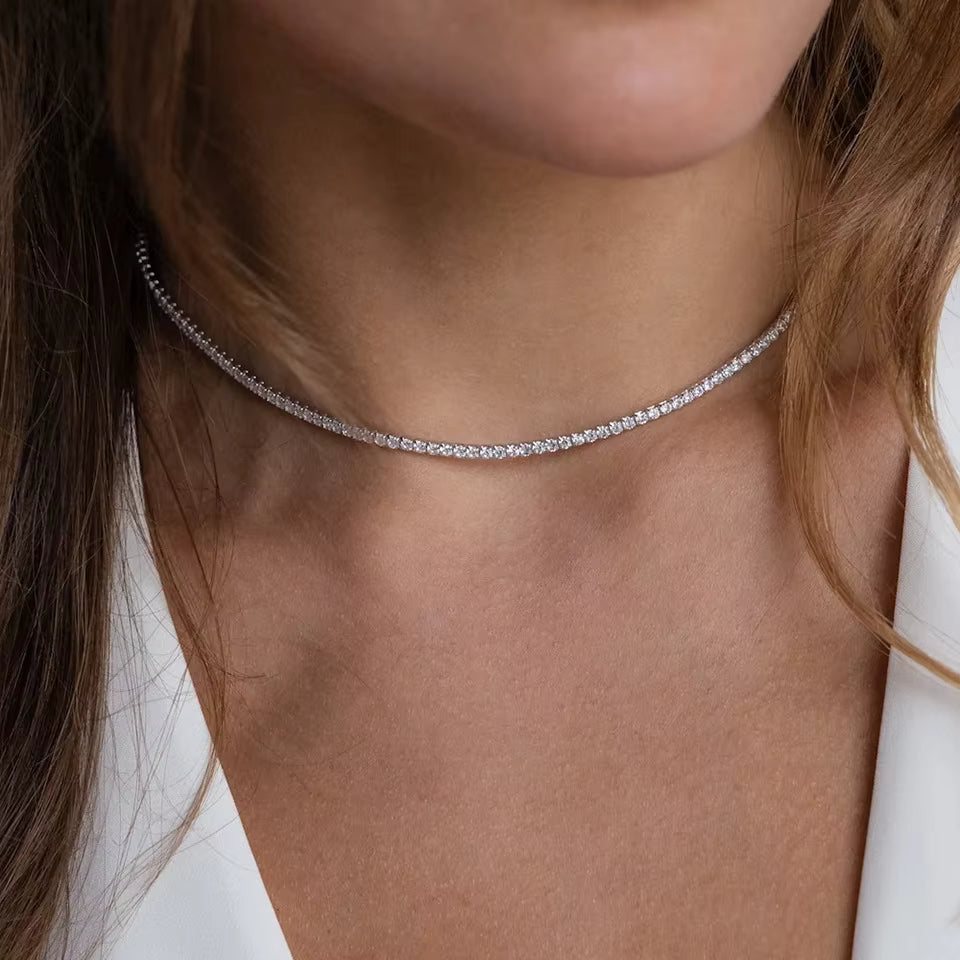 Nora Necklace zircon tennis necklace in stainless steel for women