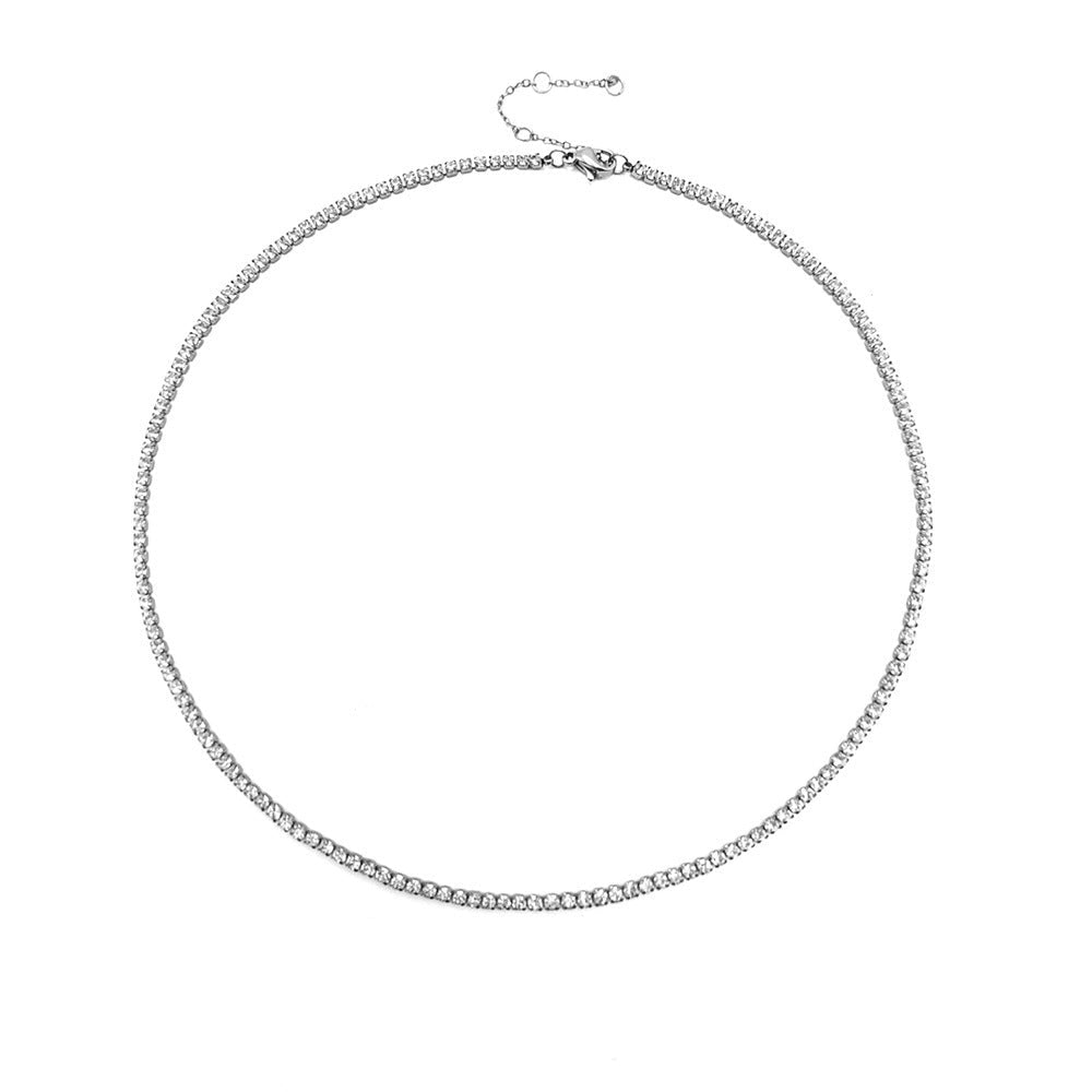 Nora Necklace zircon tennis necklace in stainless steel for women
