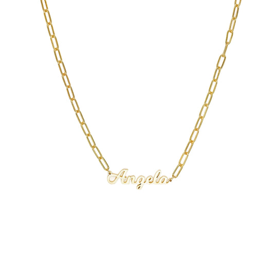 Stainless steel paper clip name necklace personalized jewelry