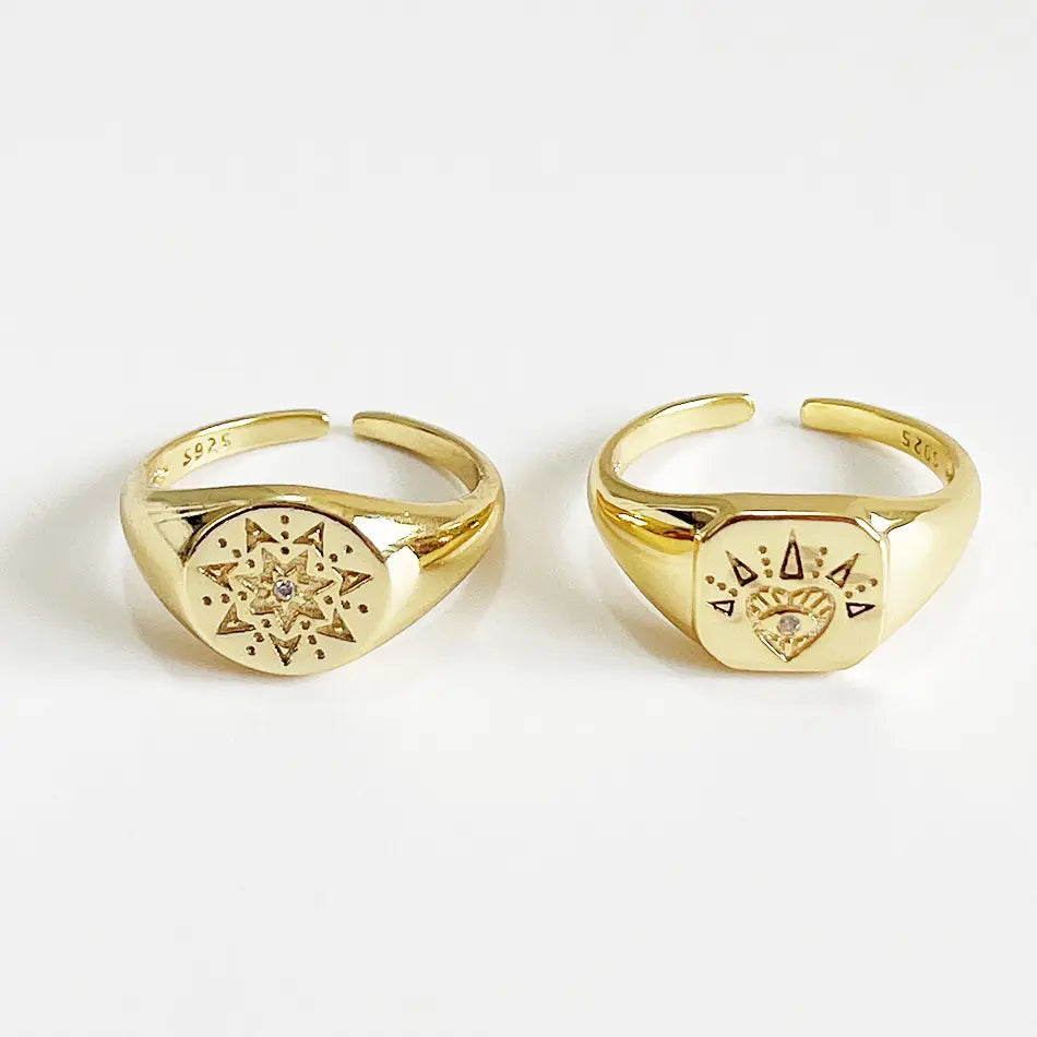 925 sterling silver retro pattern ring vintage women’s jewelry