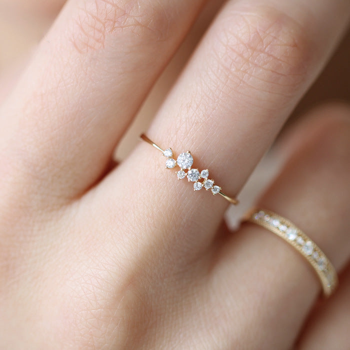 Elegant zircon bouquet design ring for women dazzling accessory