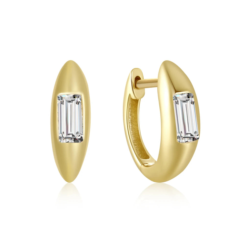 S925 sterling silver square diamond earrings elegant women’s jewelry