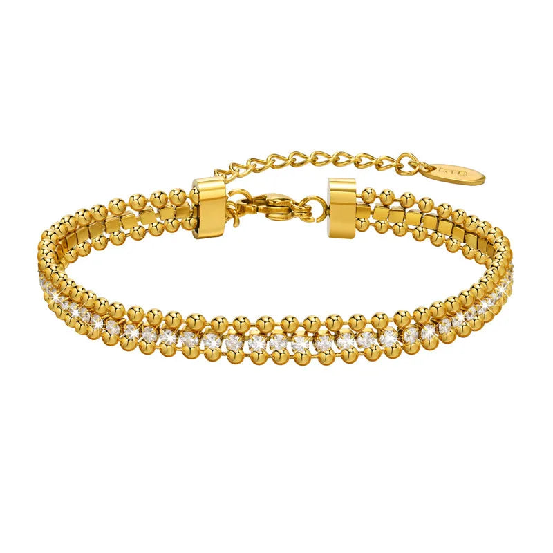 Timeless stainless steel zircon chain bracelet elegant accessory