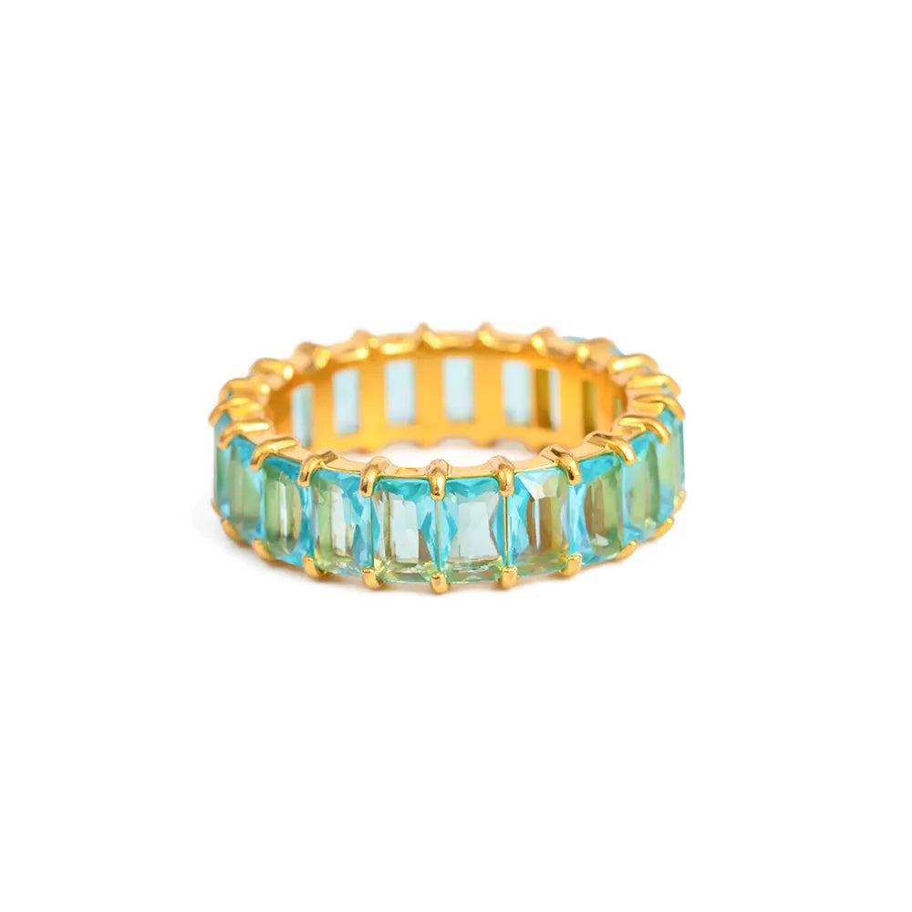Elegant fashion jewelry stainless steel ring with zirconia