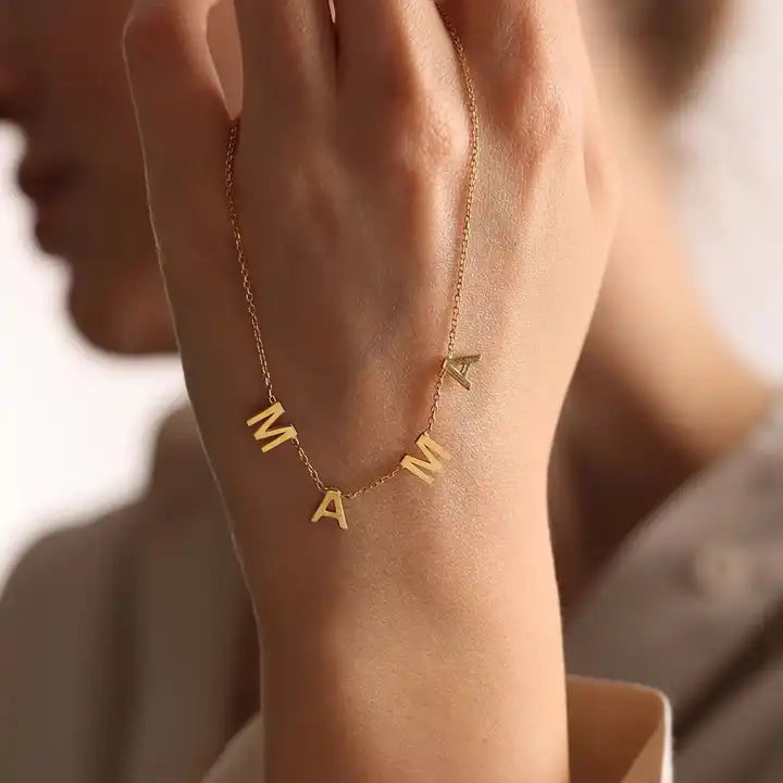 Women’s fashion jewelry personalized stainless steel letter necklace