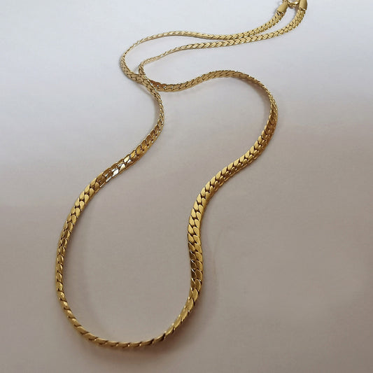 Women’s gold plated Cuban chain necklace stainless steel jewelry