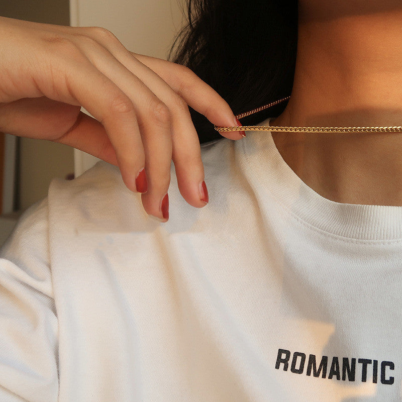 Timeless gold plated Cuban chain necklace stainless steel design