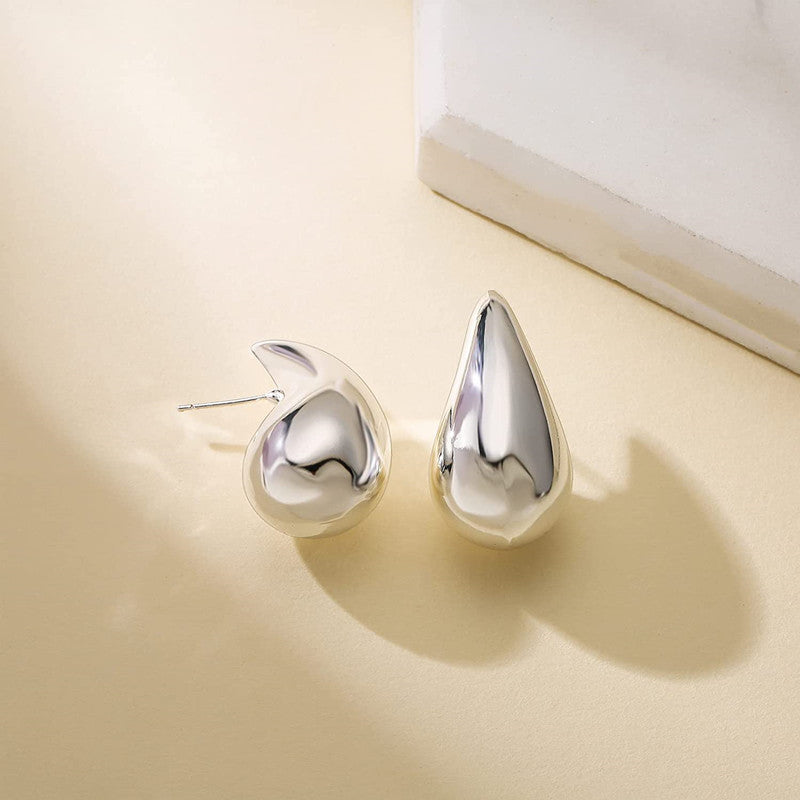 Elegant chunky gold hoop earrings stainless steel fashion jewelry