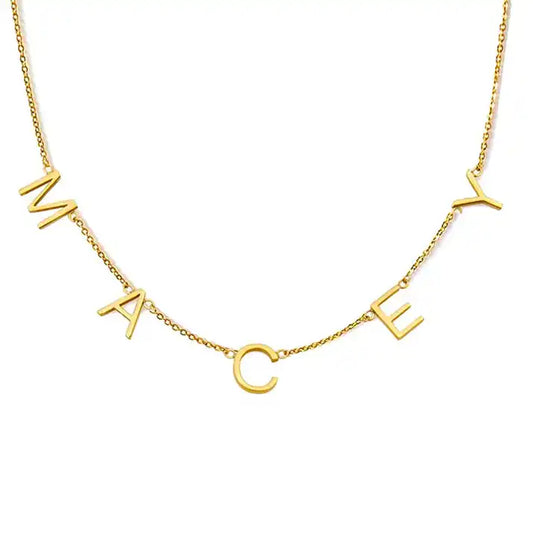 Stainless steel personalized letter necklace custom women’s jewelry
