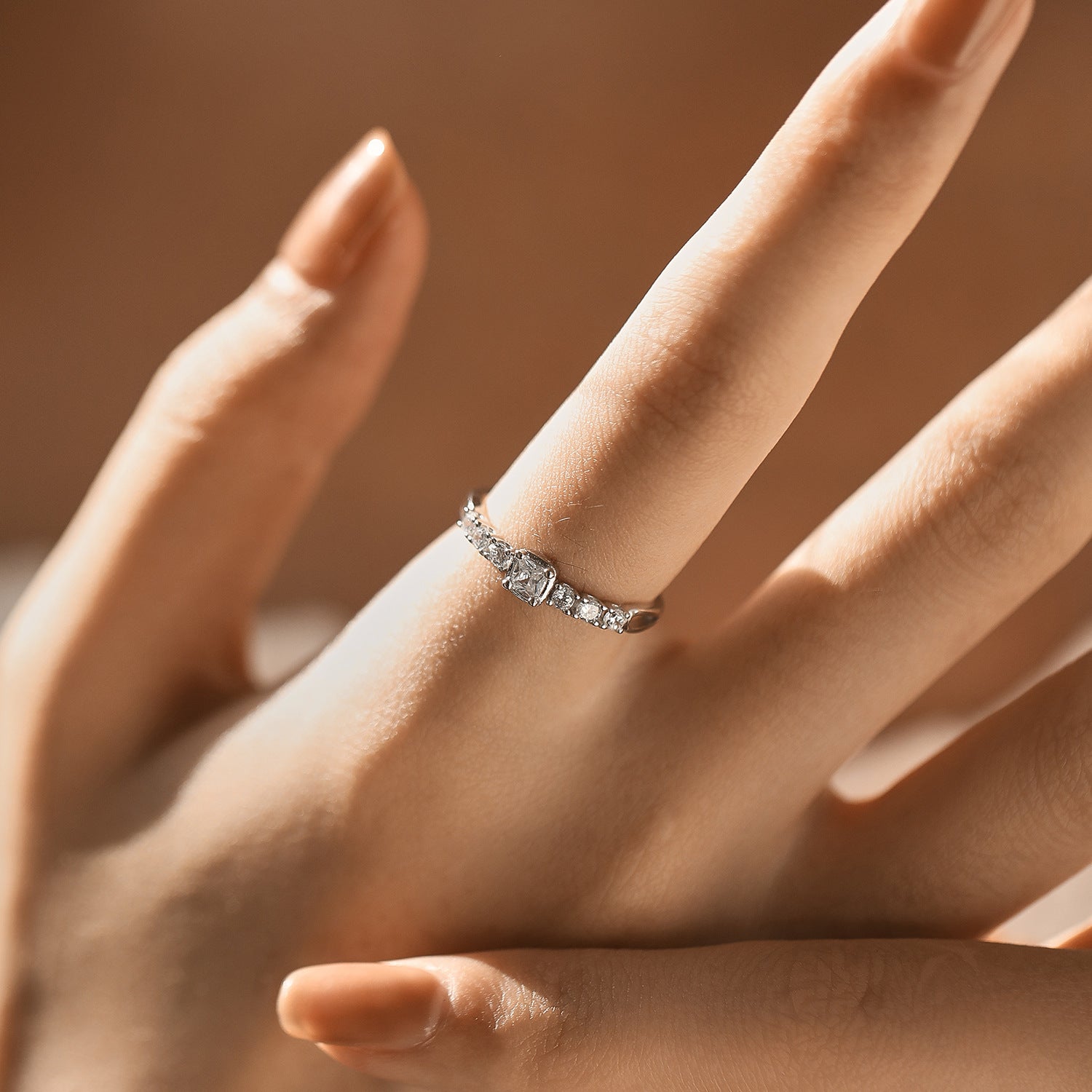 Minimalist S925 sterling silver sugar cube ring refined jewelry