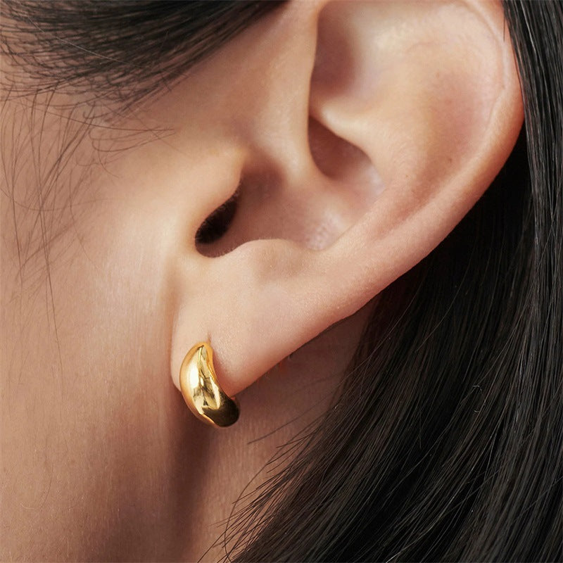 C-shaped stainless steel earrings elegant women’s jewelry
