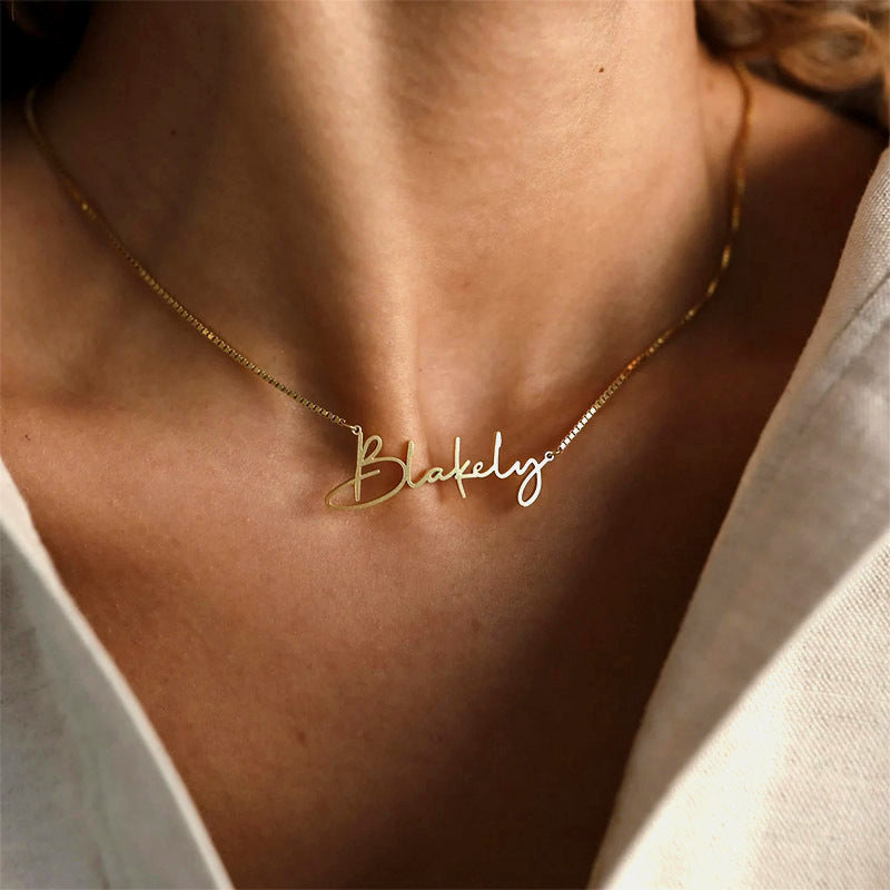 Classic engraved name necklace waterproof personalized jewelry