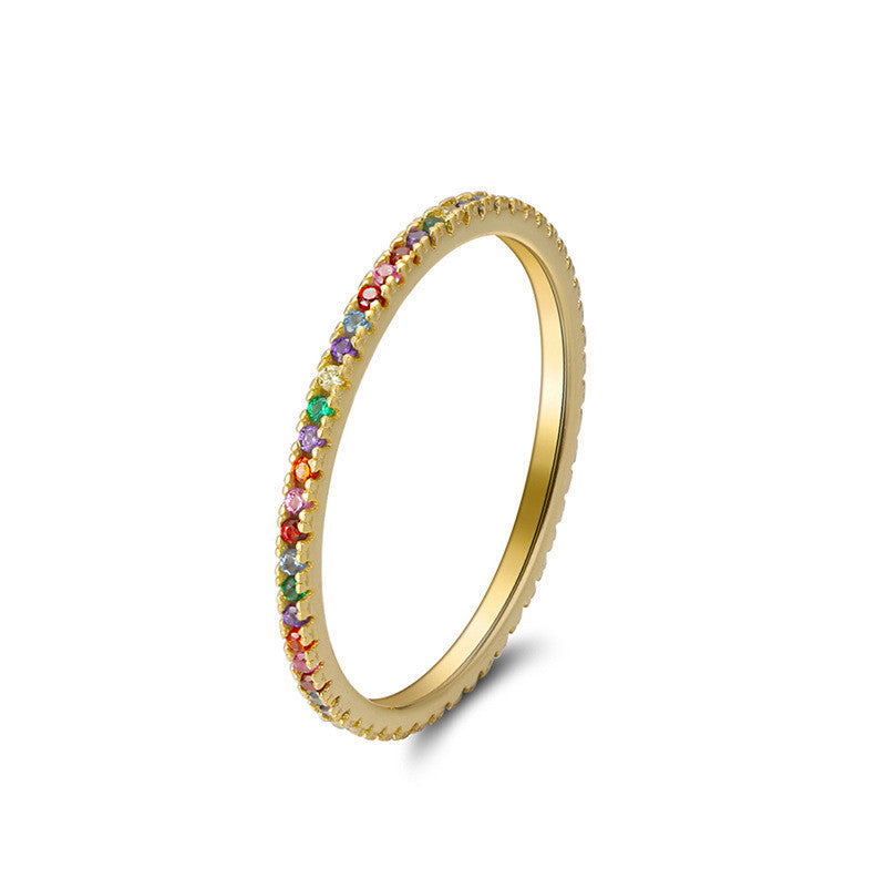 Timeless sterling silver ring with platinum zircon stone