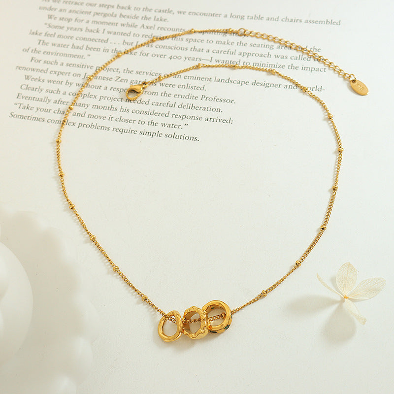 Timeless small loop pendant necklace stainless steel elegant style