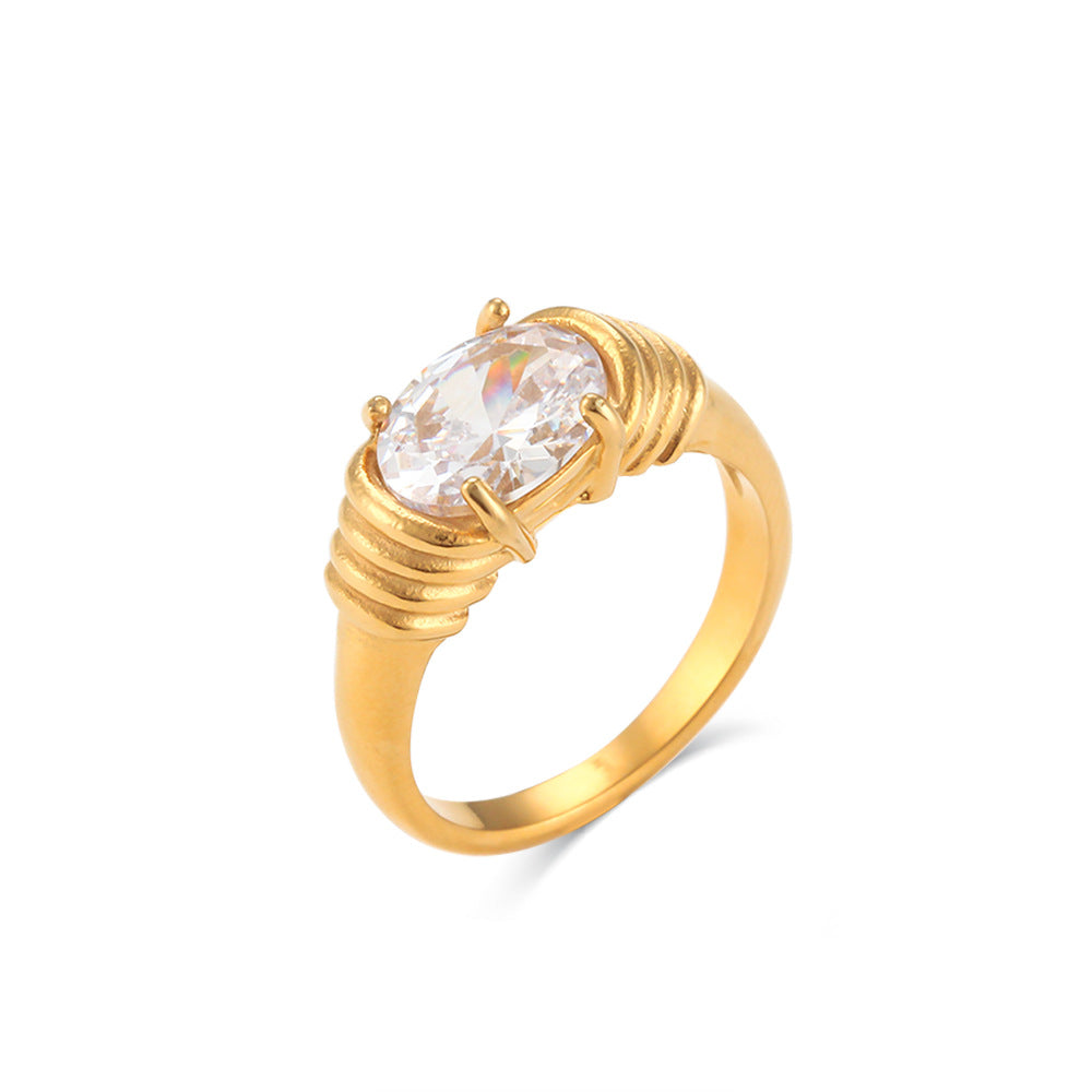 Elegant stainless steel vintage style ring for women’s collection