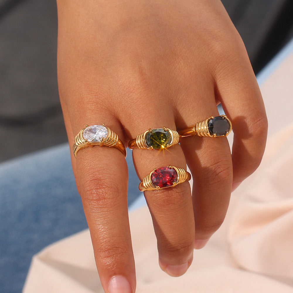 Elegant stainless steel vintage style ring for women’s collection