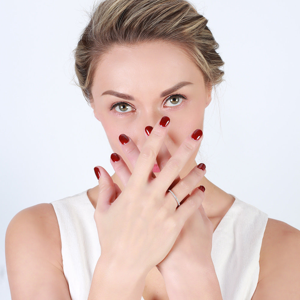 Platinum zircon ring in sterling silver timeless women’s jewelry