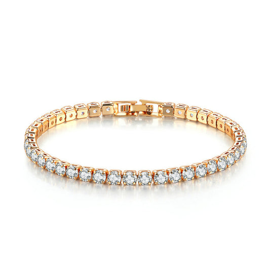 Zircon round tennis chain bracelet full diamond style jewelry