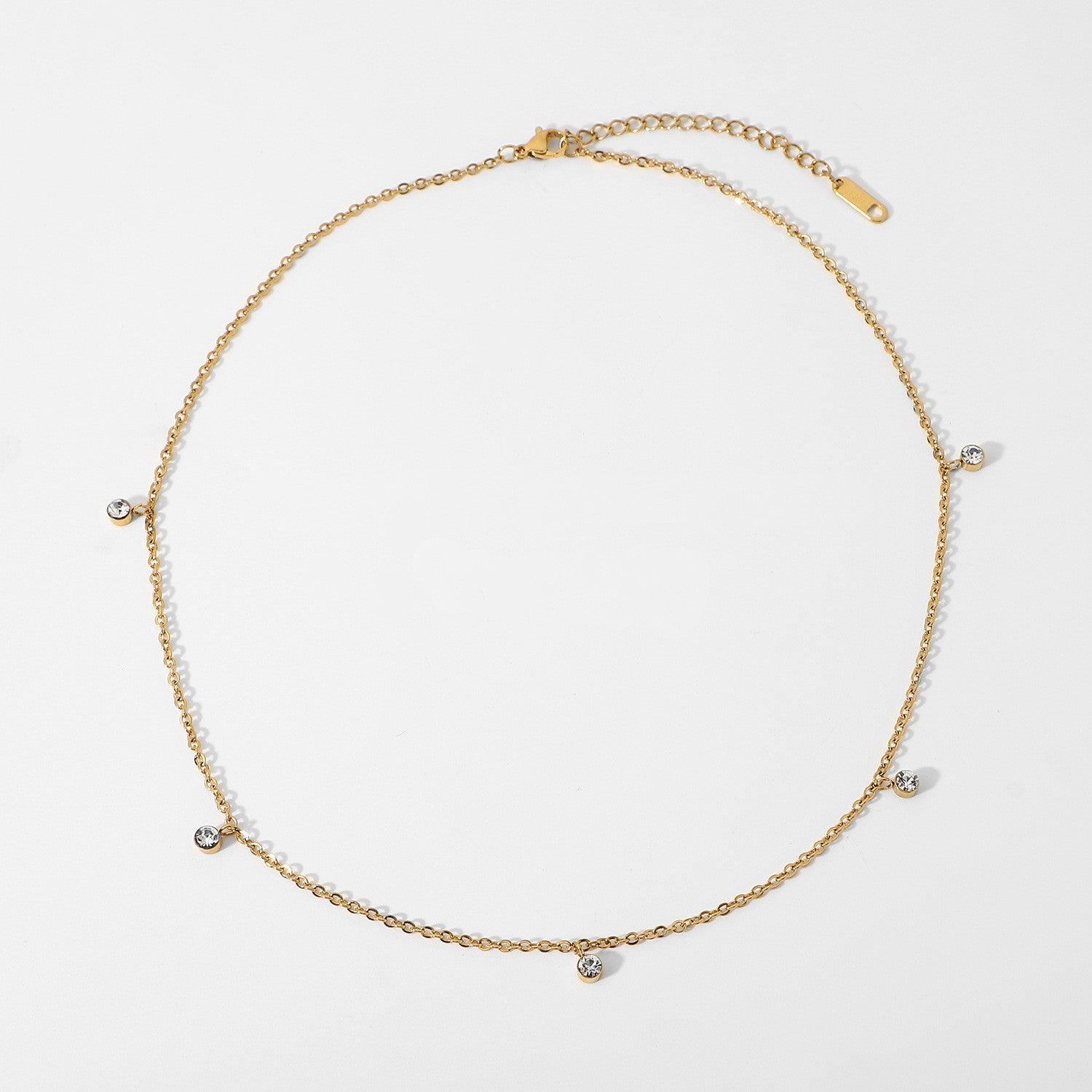 Women’s fashion jewelry zircon pendant necklace delicate chain