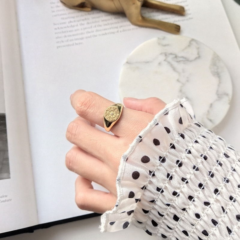 925 sterling silver retro pattern ring vintage women’s jewelry