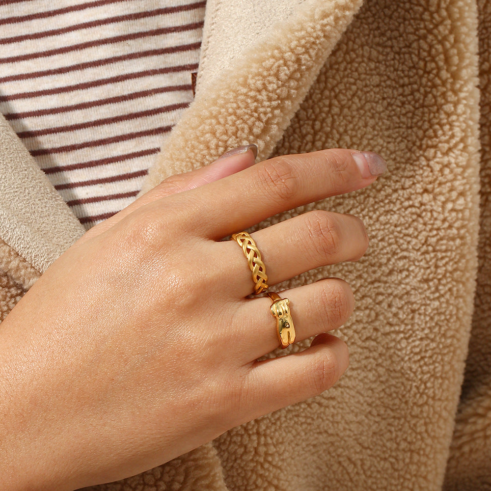 18K gold plated stainless steel body ring women’s fashion jewelry