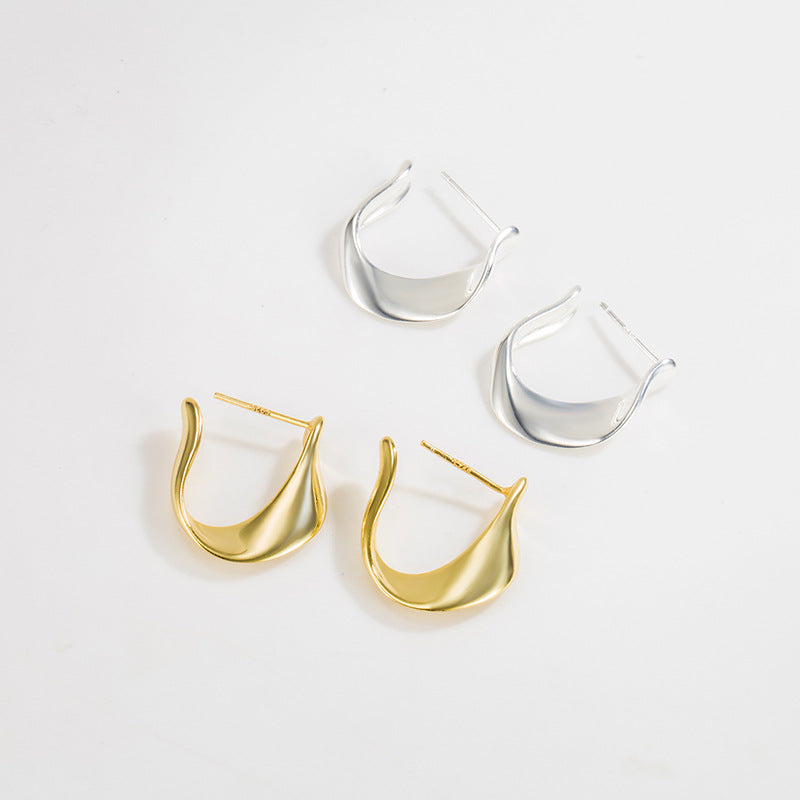 Cold Wind C-shaped Twisted Earrings