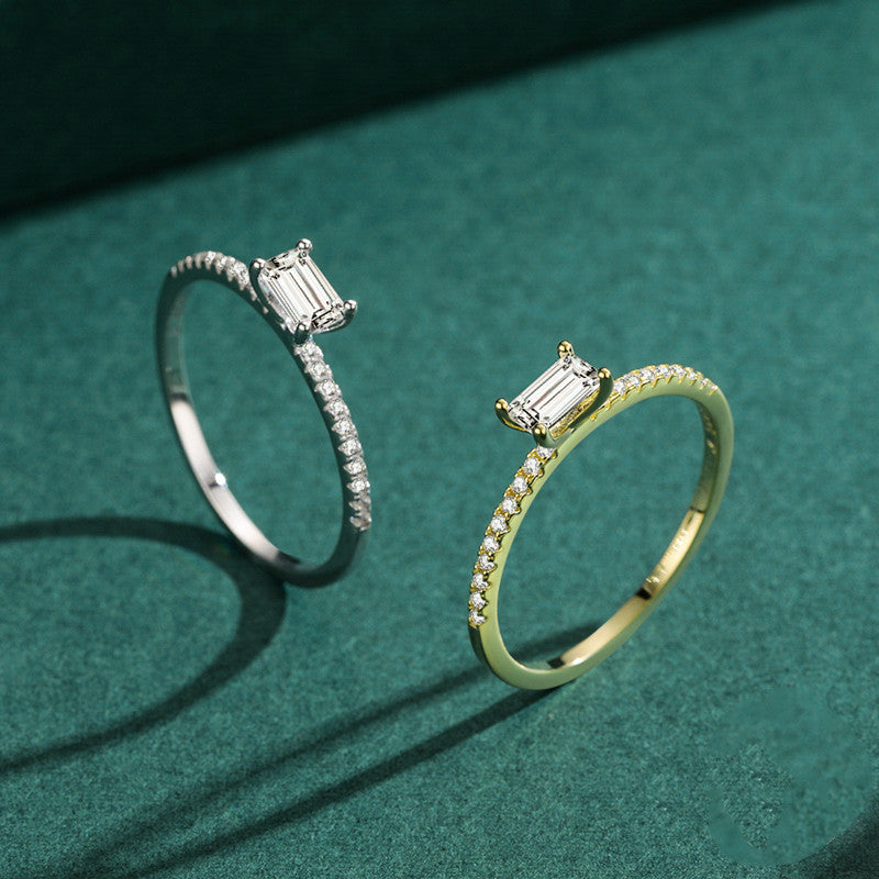 Everyday sterling silver zircon ring stylish women’s jewelry