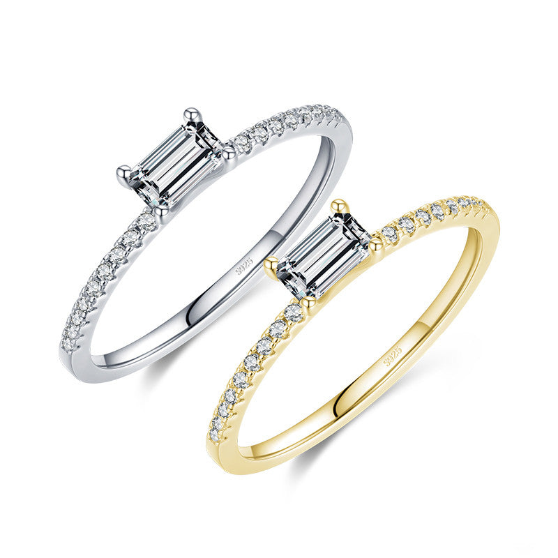 Minimalist sterling silver zircon ring timeless fashion accessory