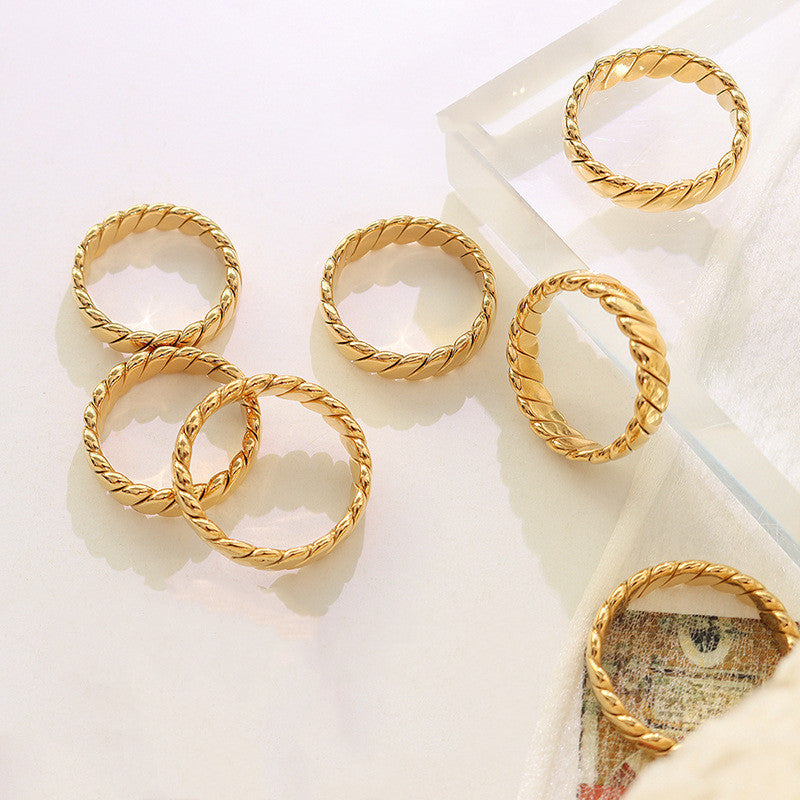 Unique rotating ring stainless steel women’s geometric fashion piece