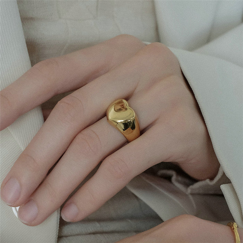 Elegant women’s Love Ring crafted with 18K gold plating