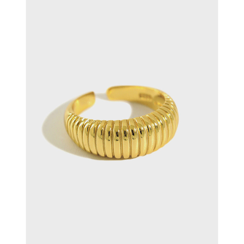 Timeless sterling silver gold open ring elegant women’s style