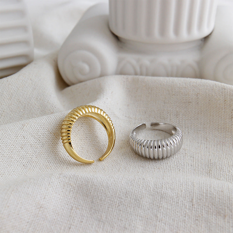 Timeless sterling silver gold open ring elegant women’s style