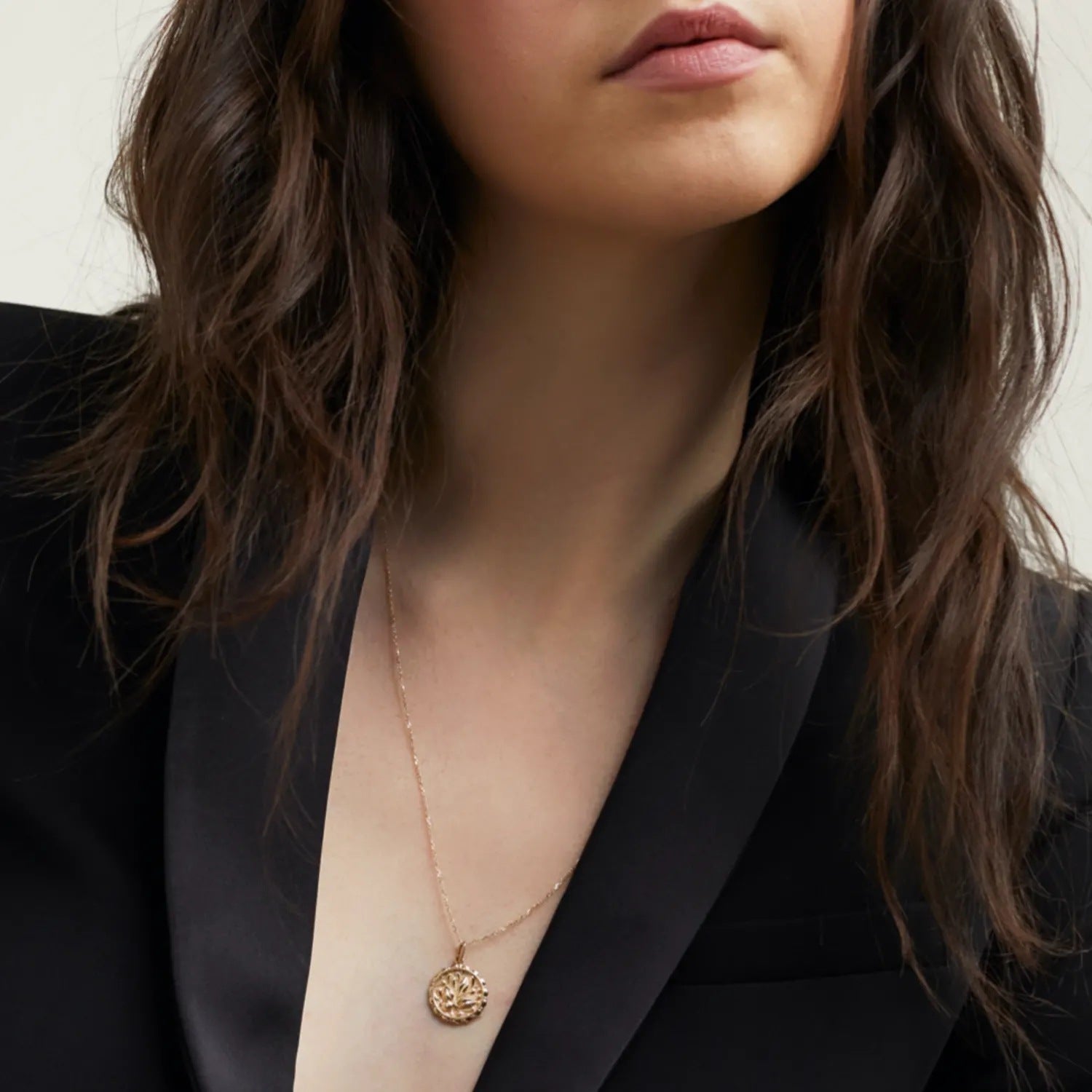 Modern two tone stainless steel pendant necklace sophisticated style