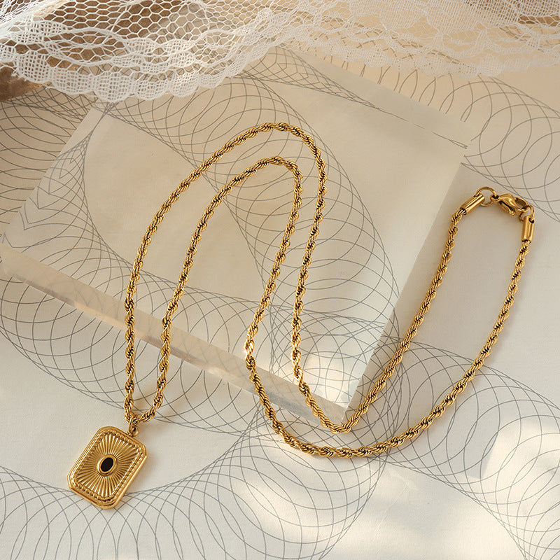 Fashion jewelry stainless steel twist chain necklace timeless style