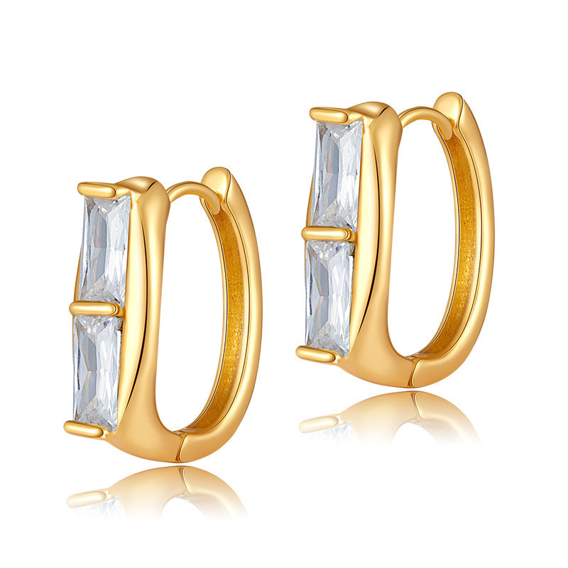 The Vintage Square Earrings vintage square stud earrings Purajoia view 4