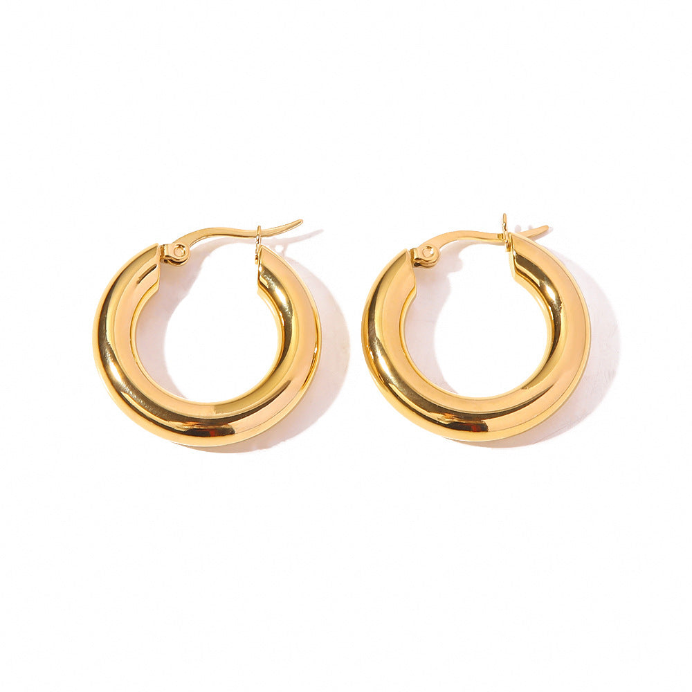 The Odette Earrings gold circle hoop earrings Purajoia