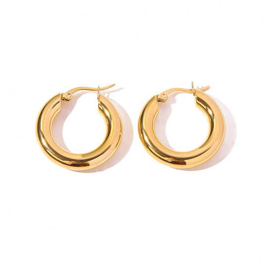 The Odette Earrings gold circle hoop earrings Purajoia
