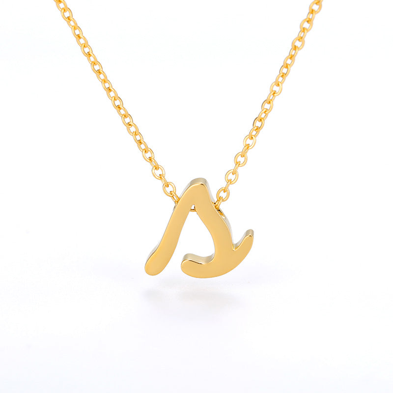 Small Letter Necklace Hollow Stainless Steel