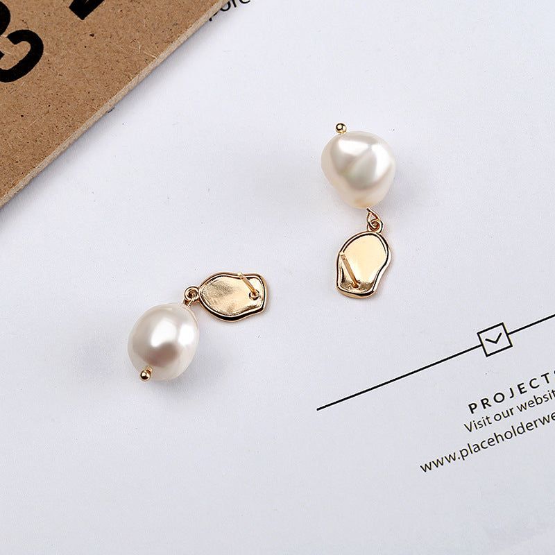 925 Sterling Silver Baroque Pearl Earrings